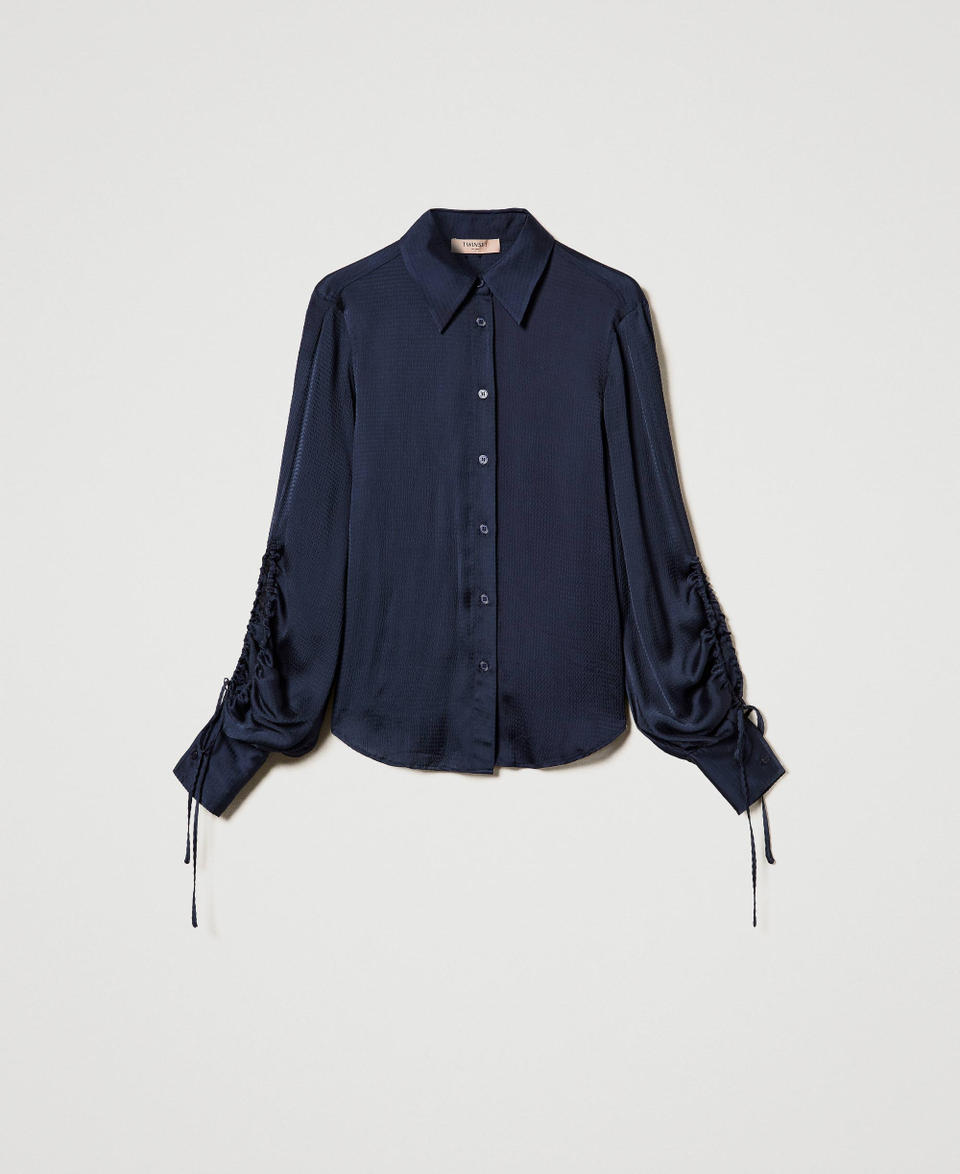 Twin Set Camicia in raso martellato con oblò Novità