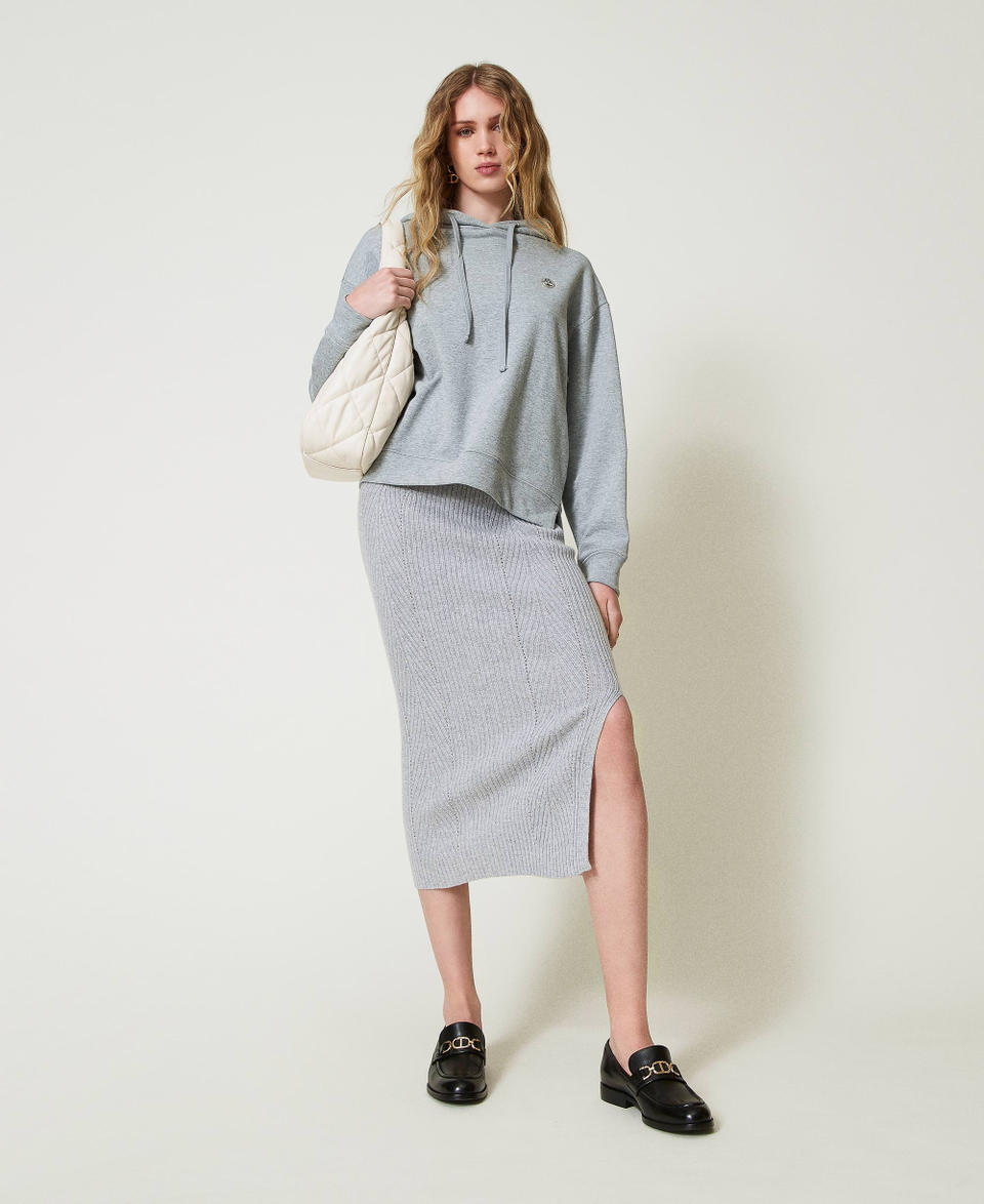 Twin Set Gonna longuette in maglia misto lana e lurex Economico