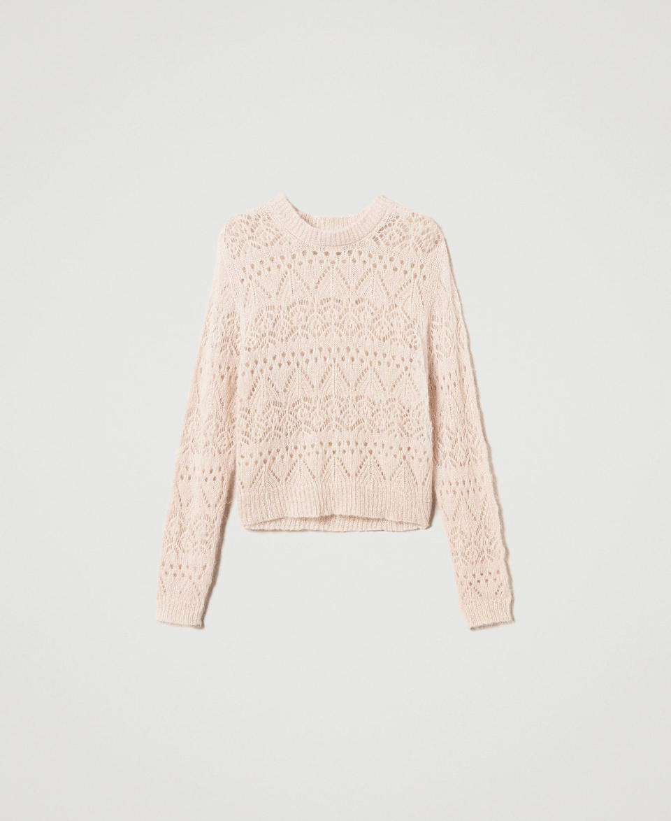 Twin Set Maglia in misto mohair mix di punti Outlet