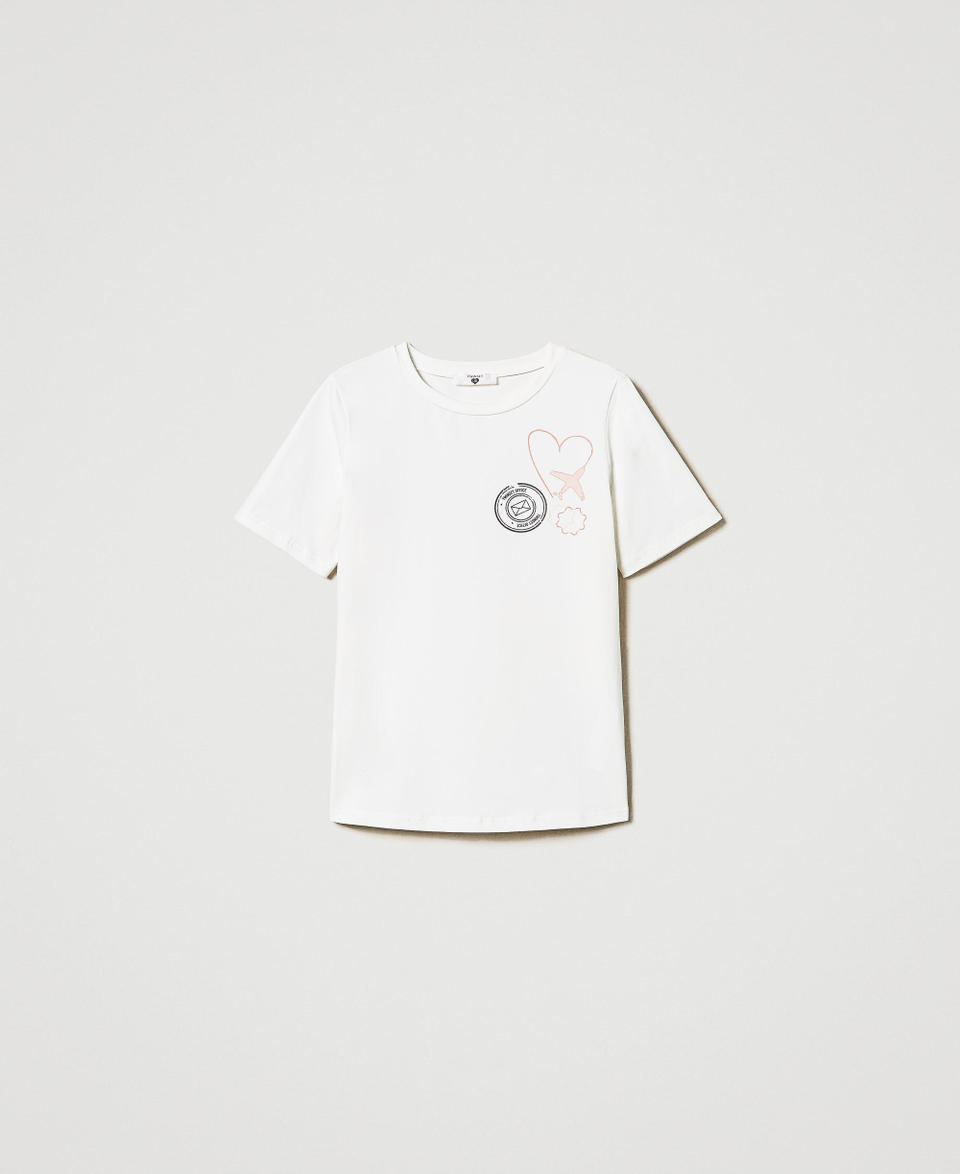 Twin Set T-shirt regular con stampa glitter Saldi