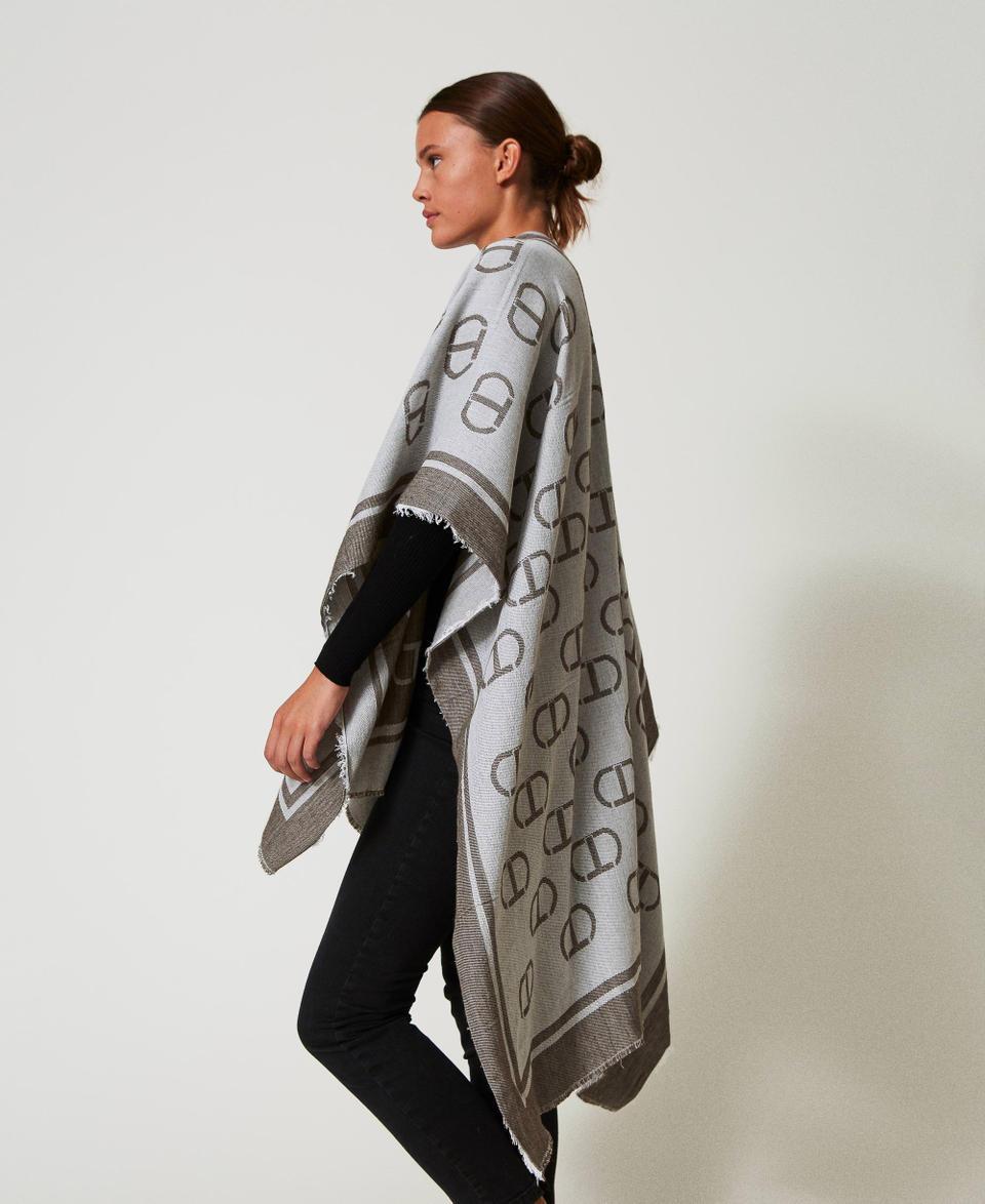 Twin Set Poncho jacquard con Oval T Sconto di tempo limitato