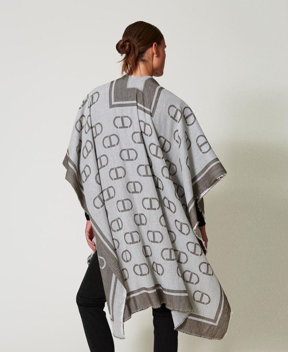 Twin Set Poncho jacquard con Oval T Sconto di tempo limitato