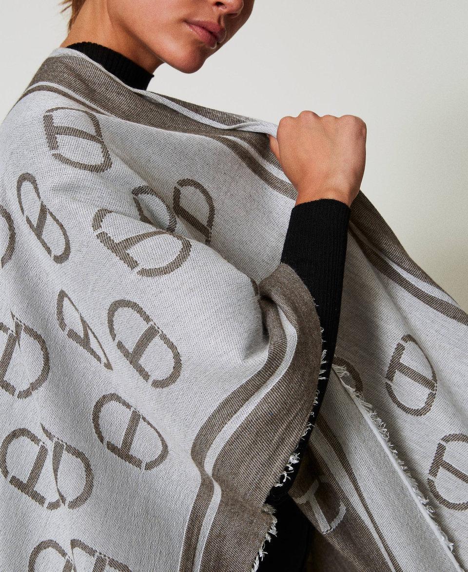 Twin Set Poncho jacquard con Oval T Sconto di tempo limitato