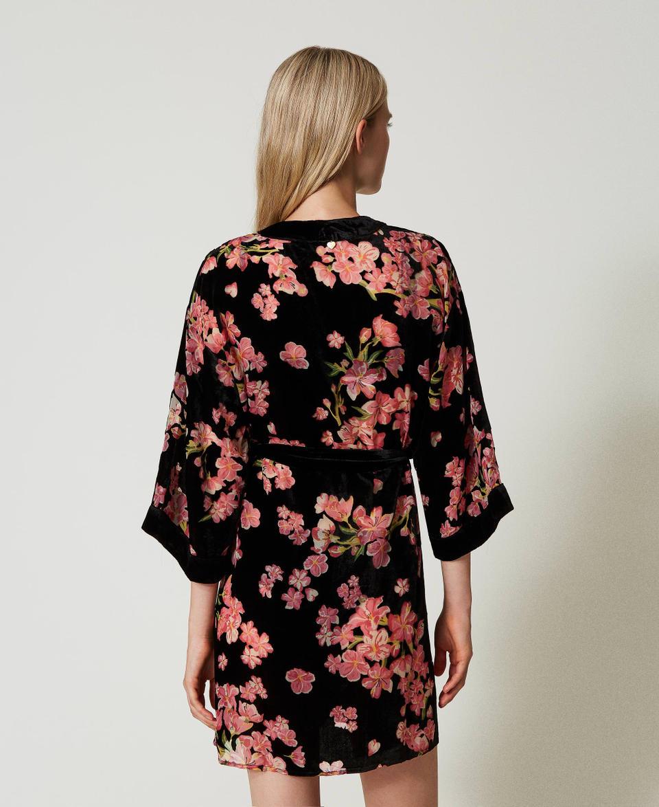 Twin Set Vestaglia in velluto dévoré a fiori Flash Sale