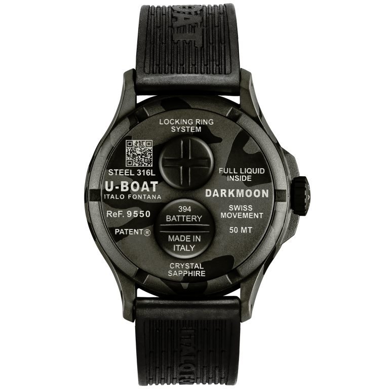 U Boat DARKMOON 44 MM BK GREY CURVED CAMOUFLAGE In Linea