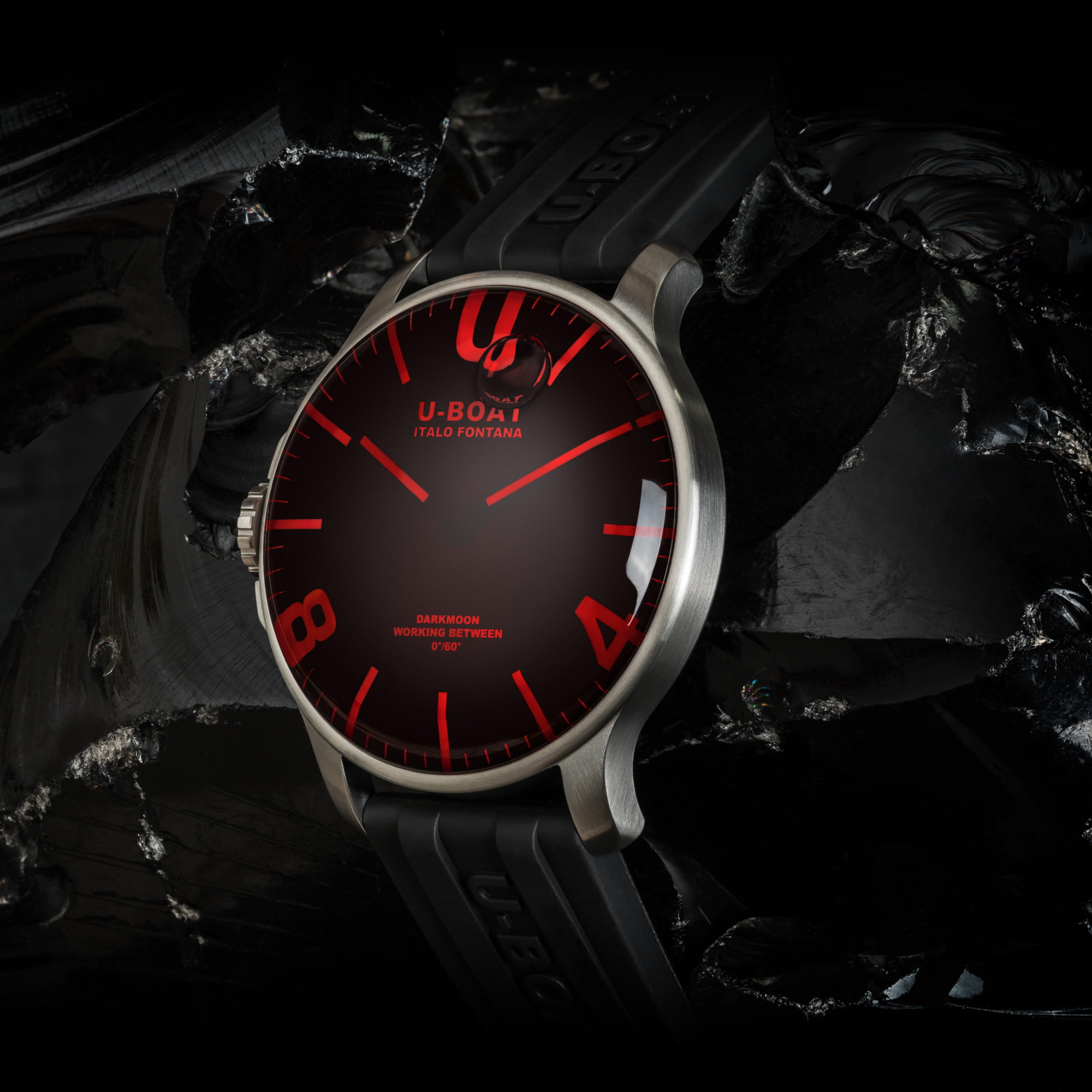 U Boat DARKMOON 44MM RED GLASS SS Sottocosto