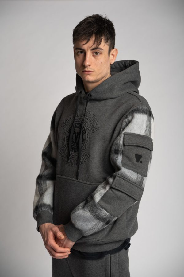 Valvola Fashion FELPA CAPPUCCIO CON MANICHE IN CONTRASTO TARTAN I Più Venduti