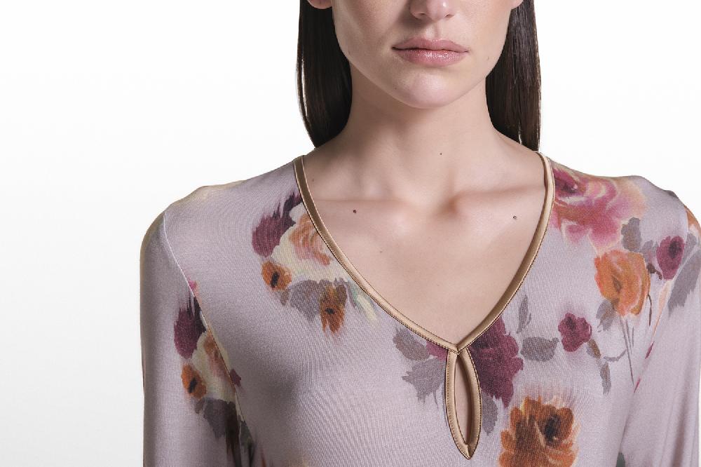 Verdiani Camicia Viscosa Stampa Fiore Qualità Garantita