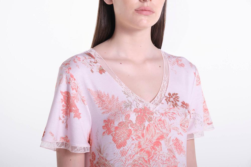 Verdiani Camicia Viscosa Stampa Fiore Vendita Economica