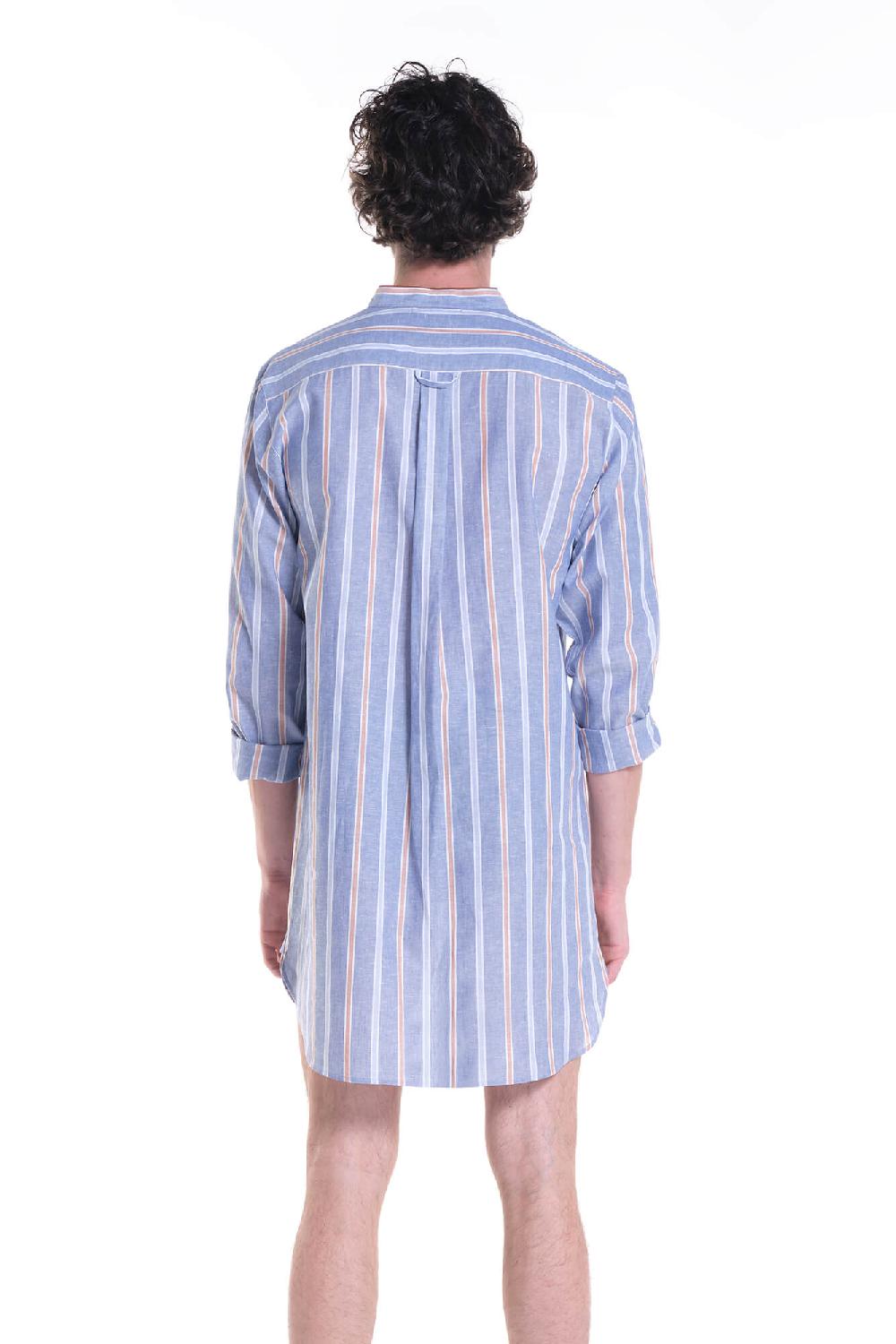 Verdiani Camicia Navetta Riga Lino/Cotone In Linea