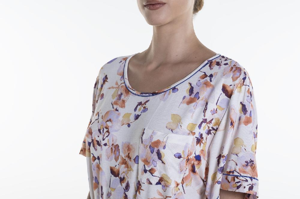 Verdiani Camicia Viscosa Stampa Fiore Spedizione Gratuita