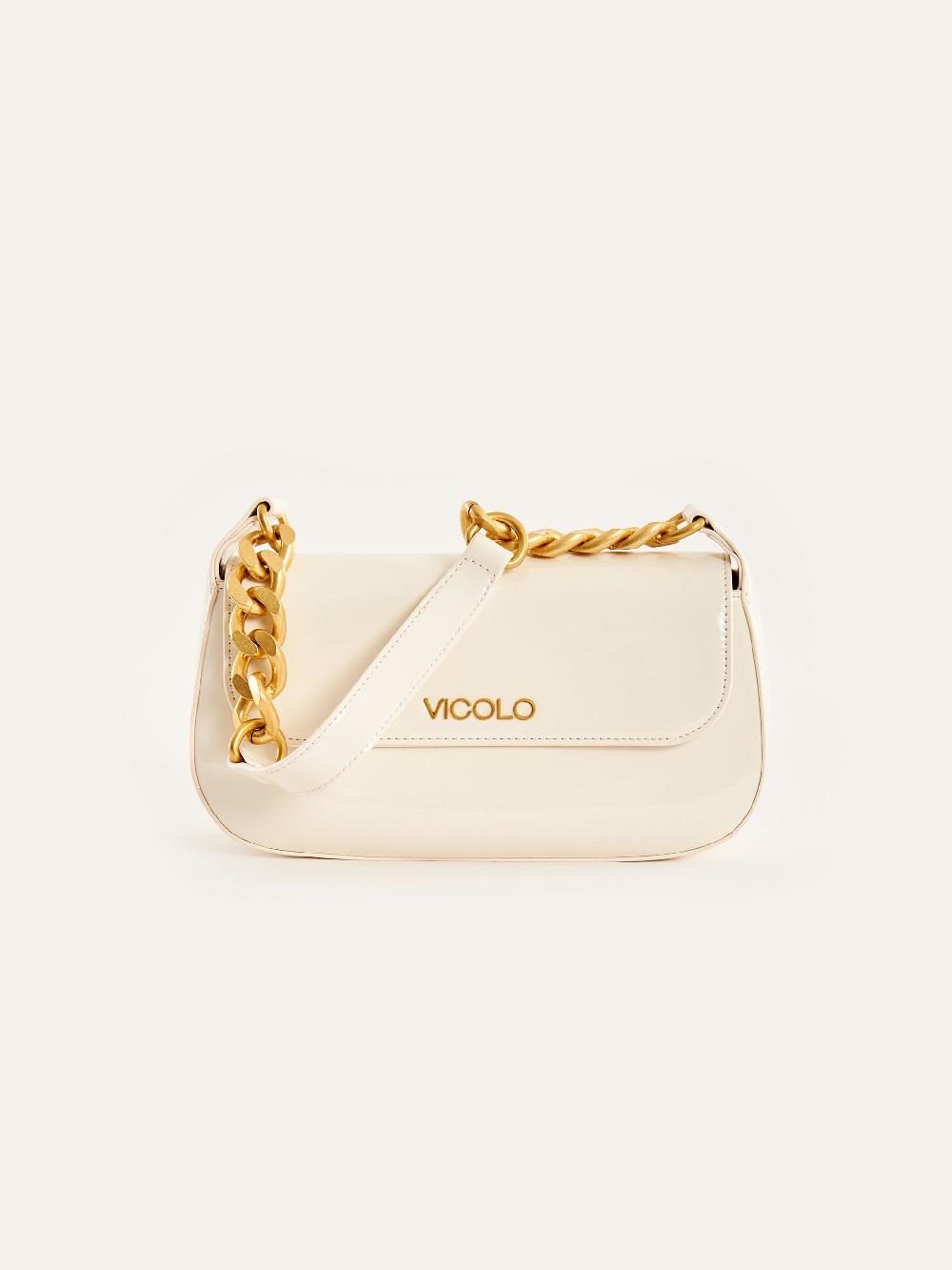 Vicolo Borsa Glossy Piccadilly Bianco Vendita