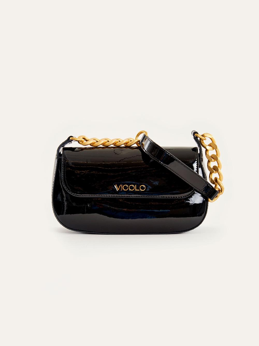 Vicolo Borsa Glossy Piccadilly Nero Promozione