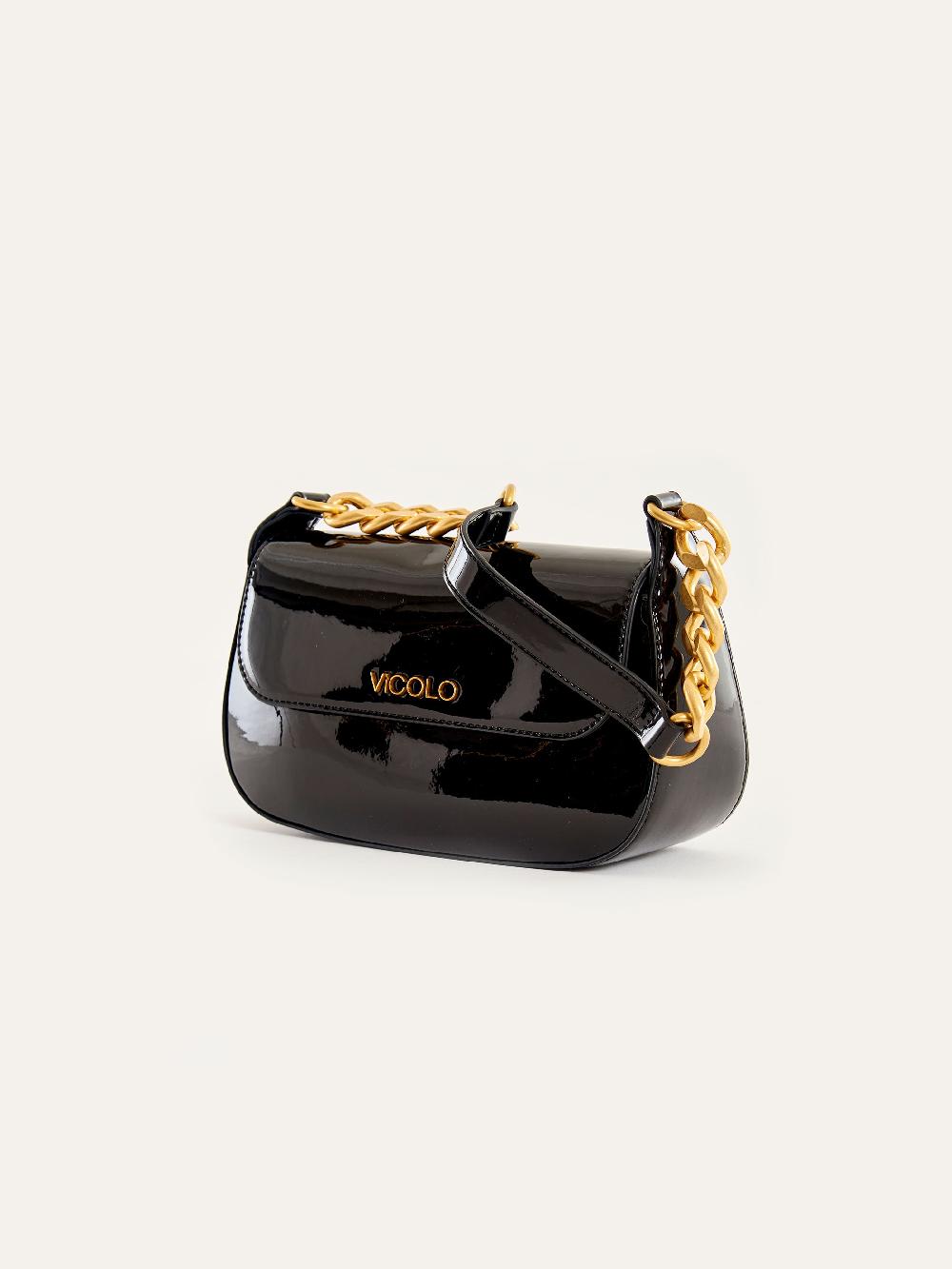 Vicolo Borsa Glossy Piccadilly Nero Promozione