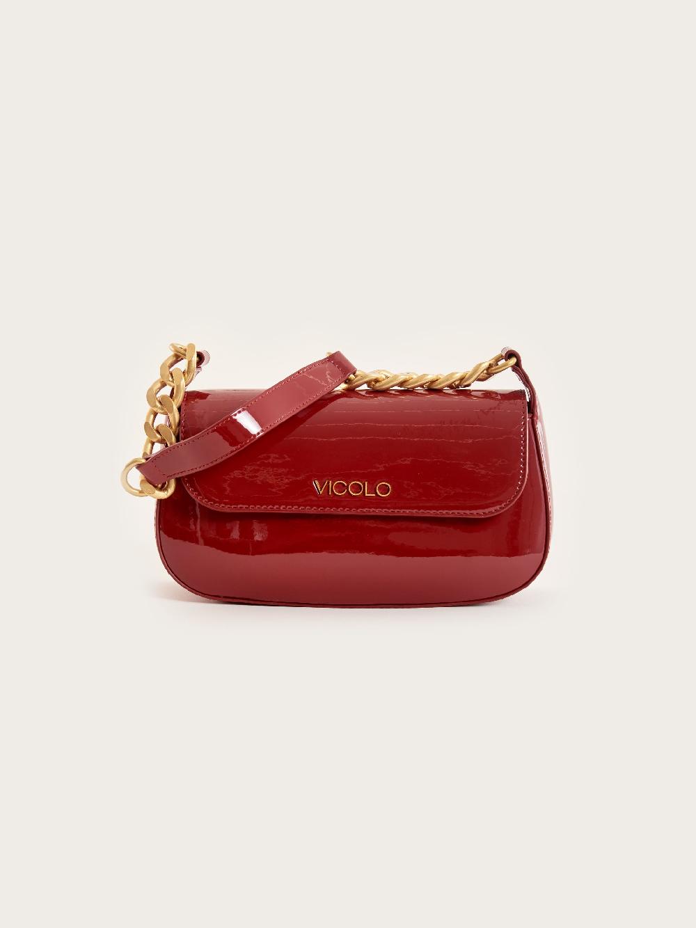 Vicolo Borsa Glossy Piccadilly Bordeaux Spedizione Gratuita