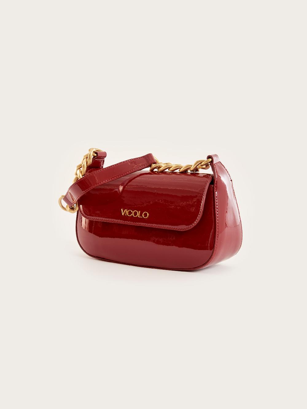 Vicolo Borsa Glossy Piccadilly Bordeaux Spedizione Gratuita