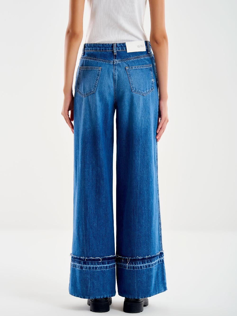 Vicolo Jeans Icon Lexie con Fondo Ricucito Blu Online