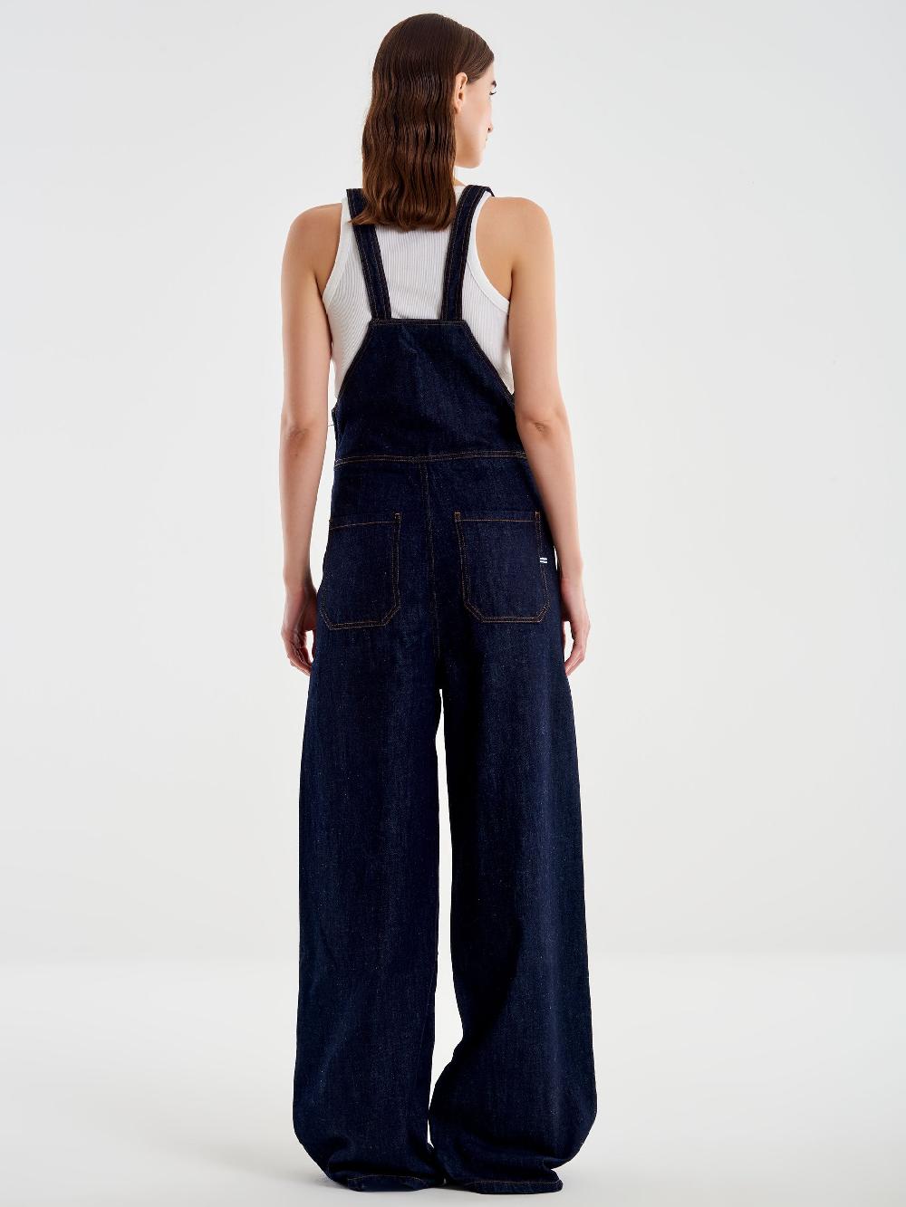 Vicolo Salopette in Jeans Blu In Vendita