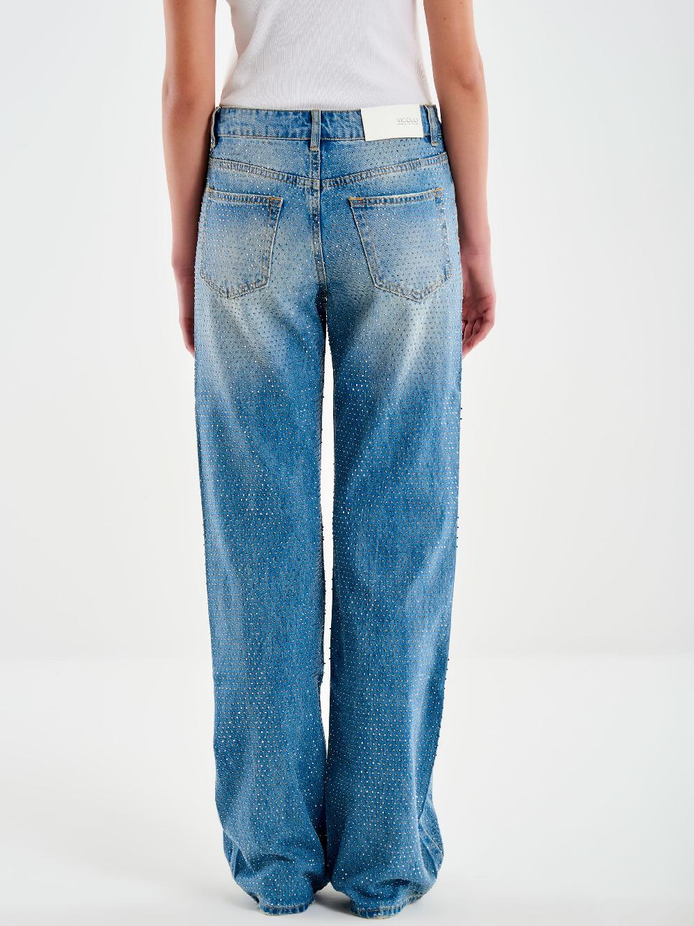 Vicolo Jeans Dalia con Strass Blu Esporta salva