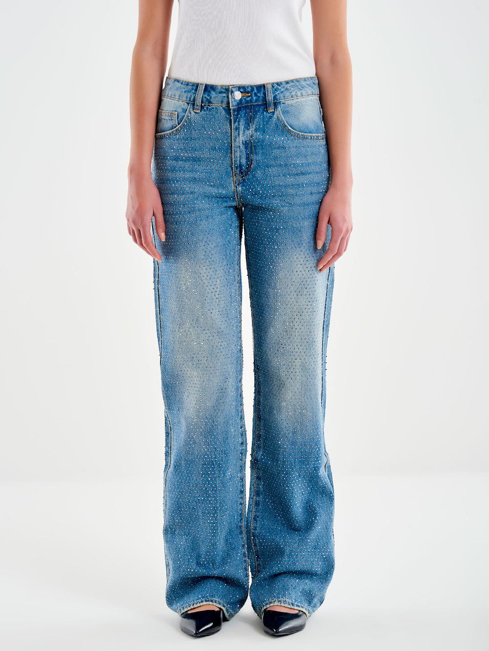 Vicolo Jeans Dalia con Strass Blu Esporta salva