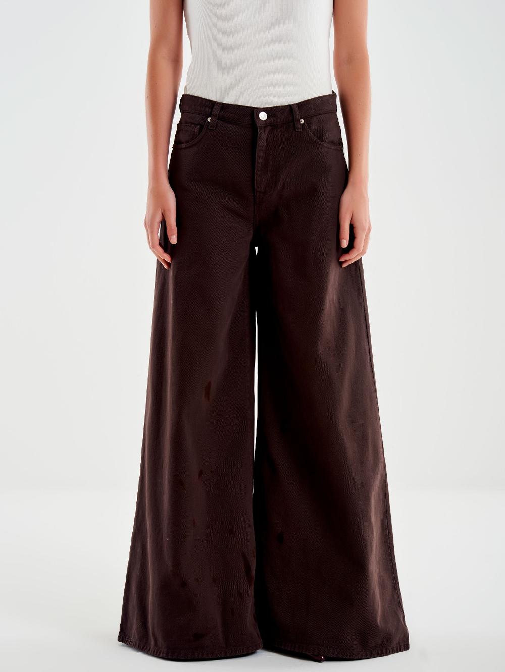 Vicolo Jeans Nikoleta Ampi Marroni Marrone Vendite Flash