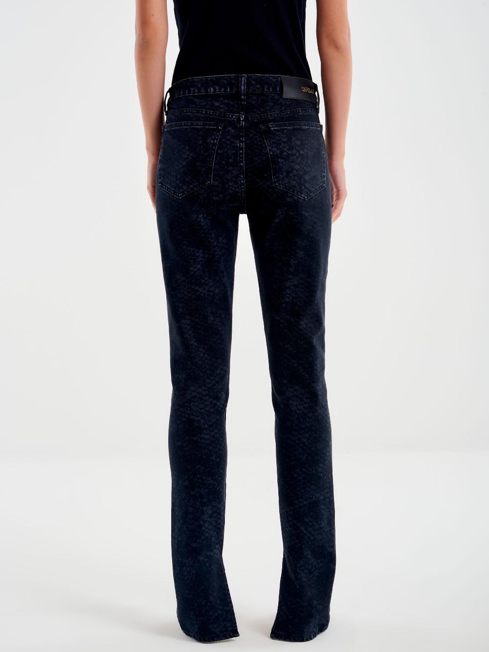 Vicolo Jeans Nilde Skinny Effetto Pitonato Nero Nuova