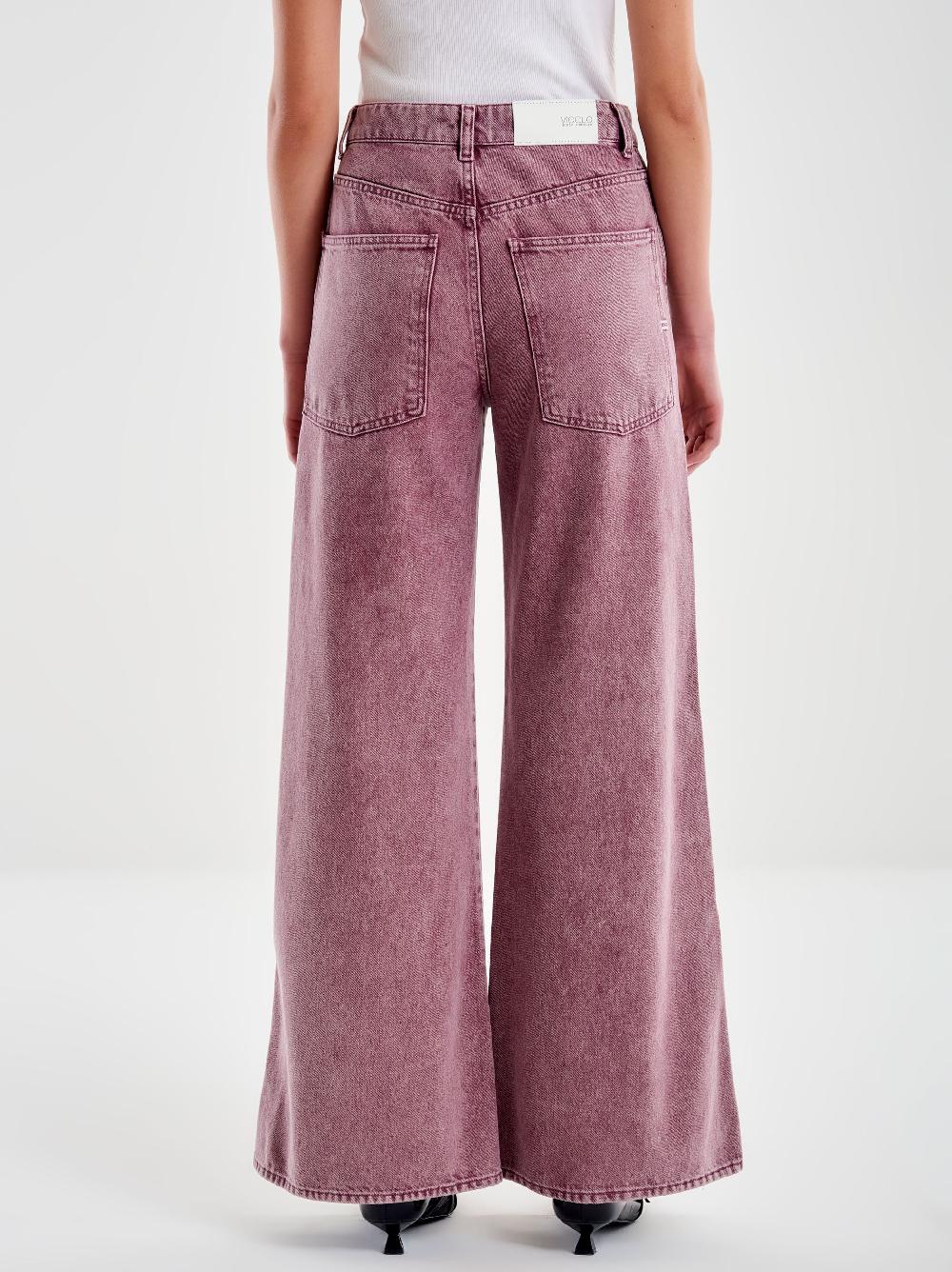 Vicolo Jeans Kia Wide Leg Bordeaux Bordeaux Italy
