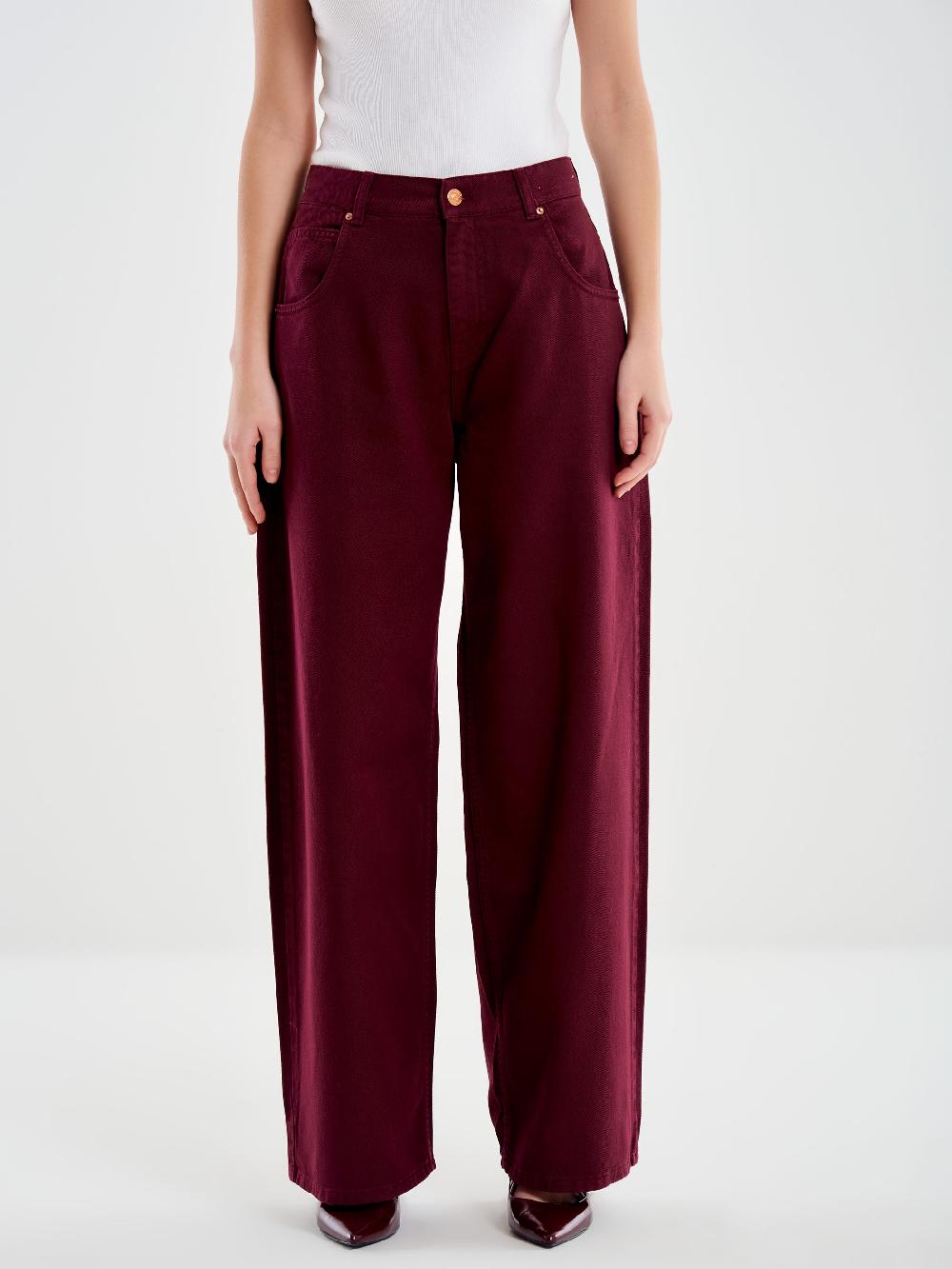 Vicolo Jeans Mia Relaxed Bordeaux Bordeaux Nuovo
