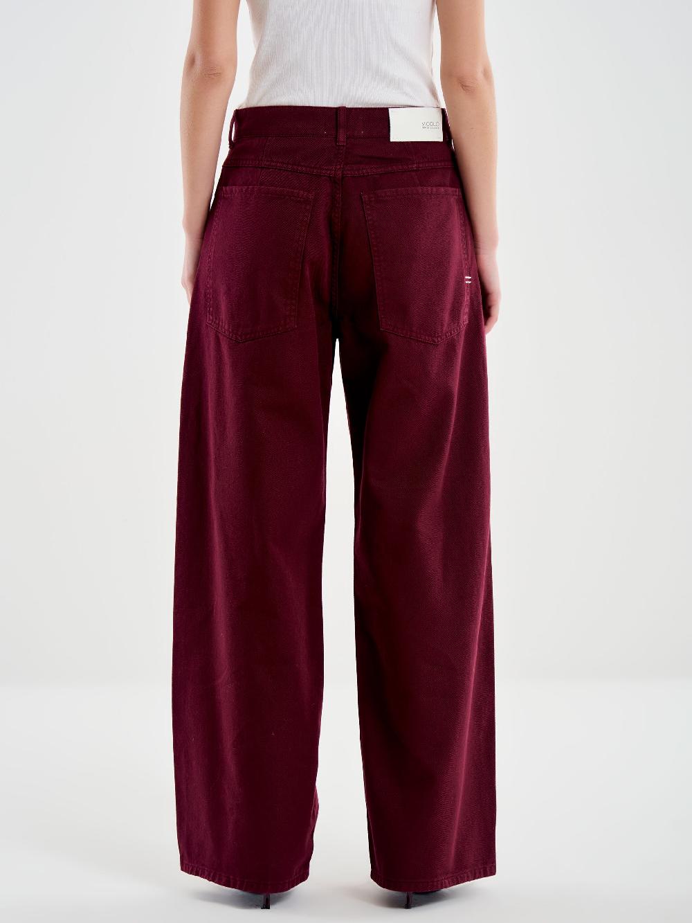 Vicolo Jeans Mia Relaxed Bordeaux Bordeaux Nuovo