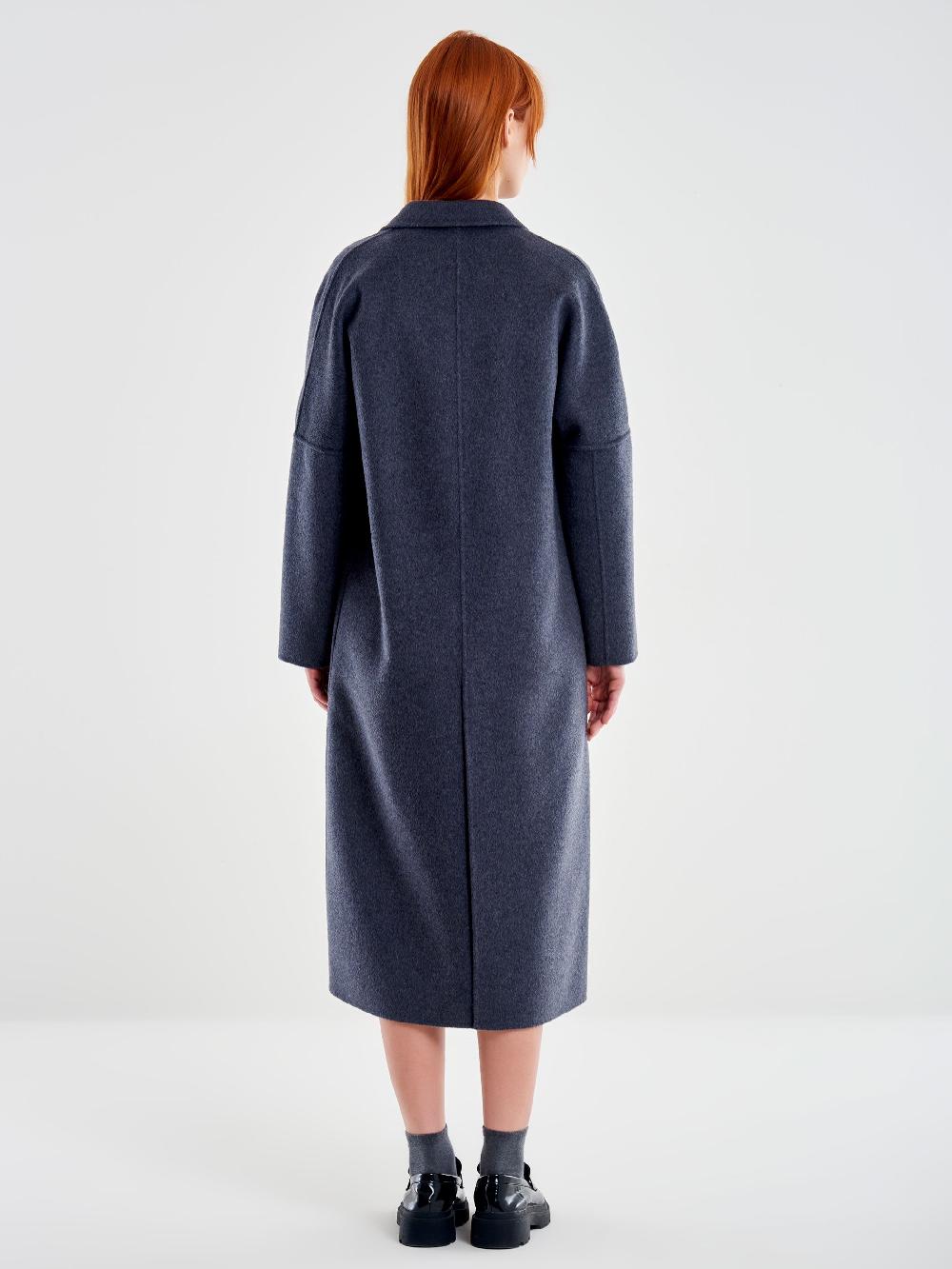 Vicolo Cappotto Doppiopetto Basic Lungo Grigio Qualità
