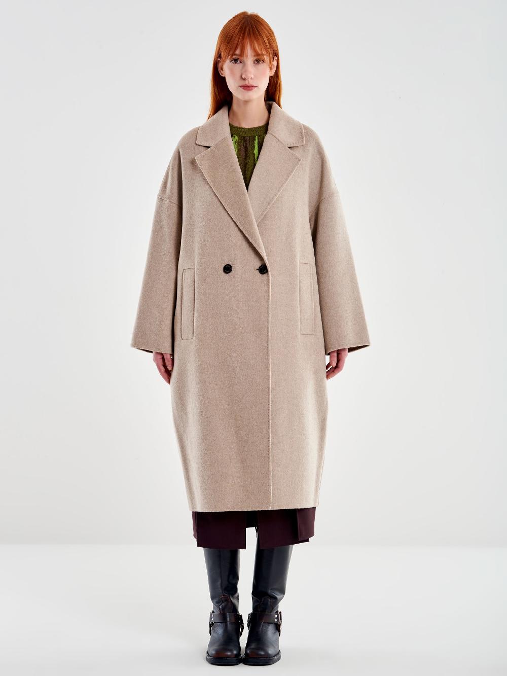 Vicolo Cappotto Oversized Fango Vendita