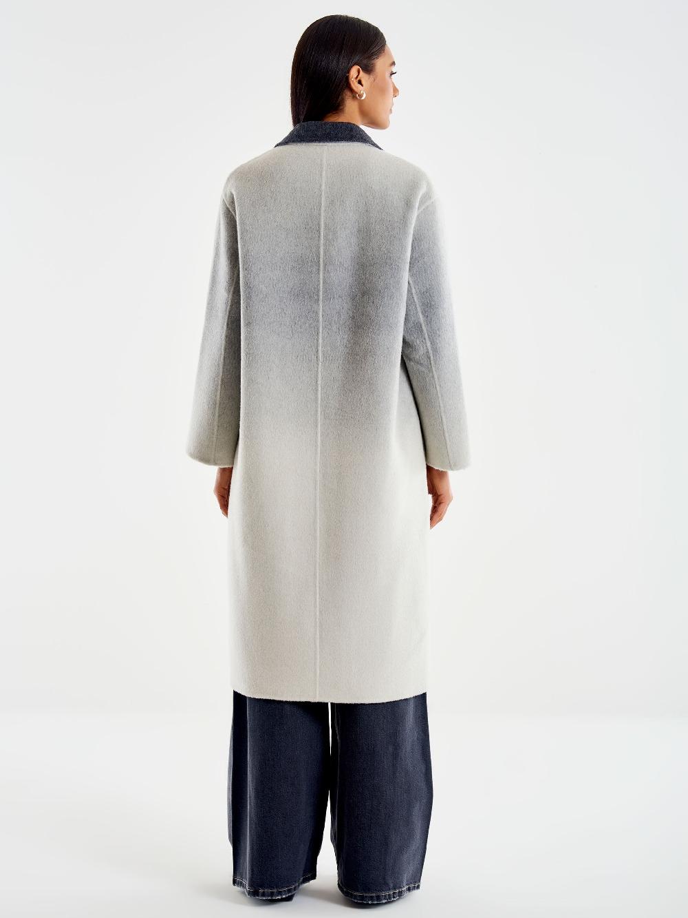 Vicolo Cappotto Ampio Effetto Sfumato Grigio Soddisfazione Garantita