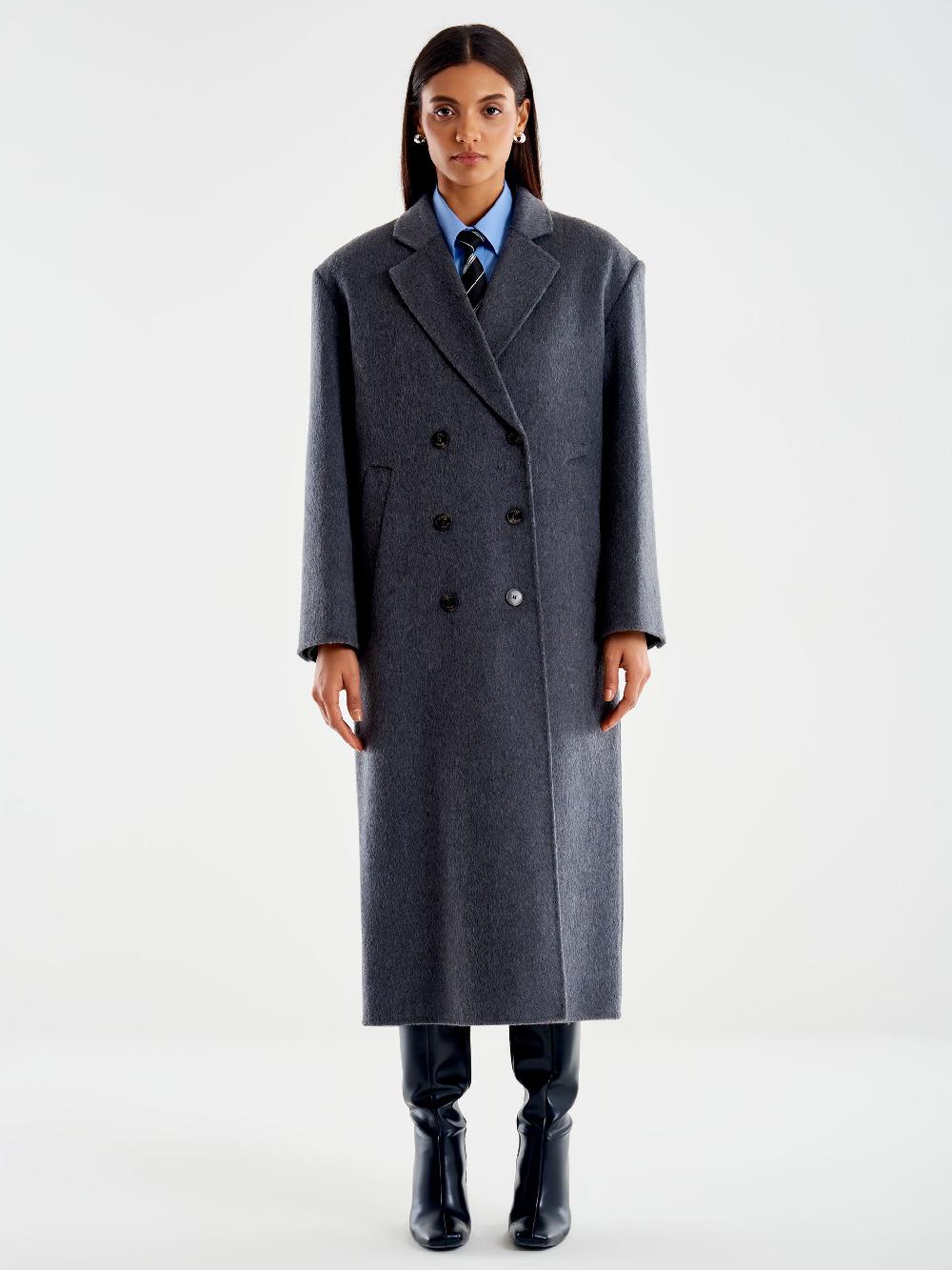 Vicolo Cappotto Maxi Spalle Grigio Smaltimento dello stoccaggio