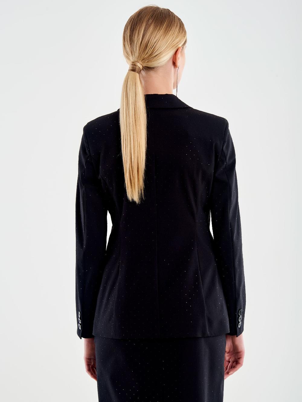 Vicolo Blazer Sfiancato con Strass Nero Affare Del Giorno