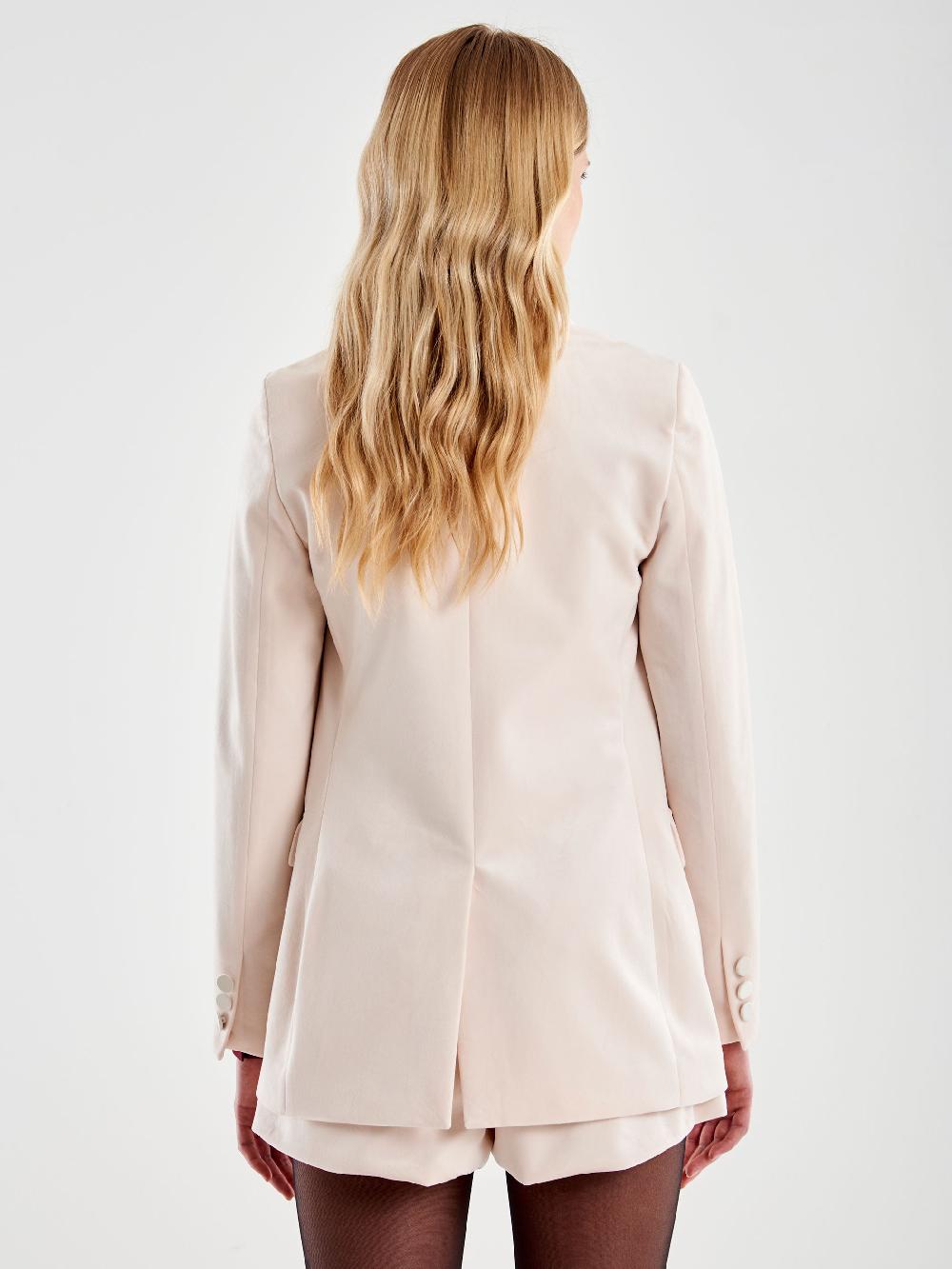 Vicolo Blazer Velluto con Reverse Satin Bianco Online