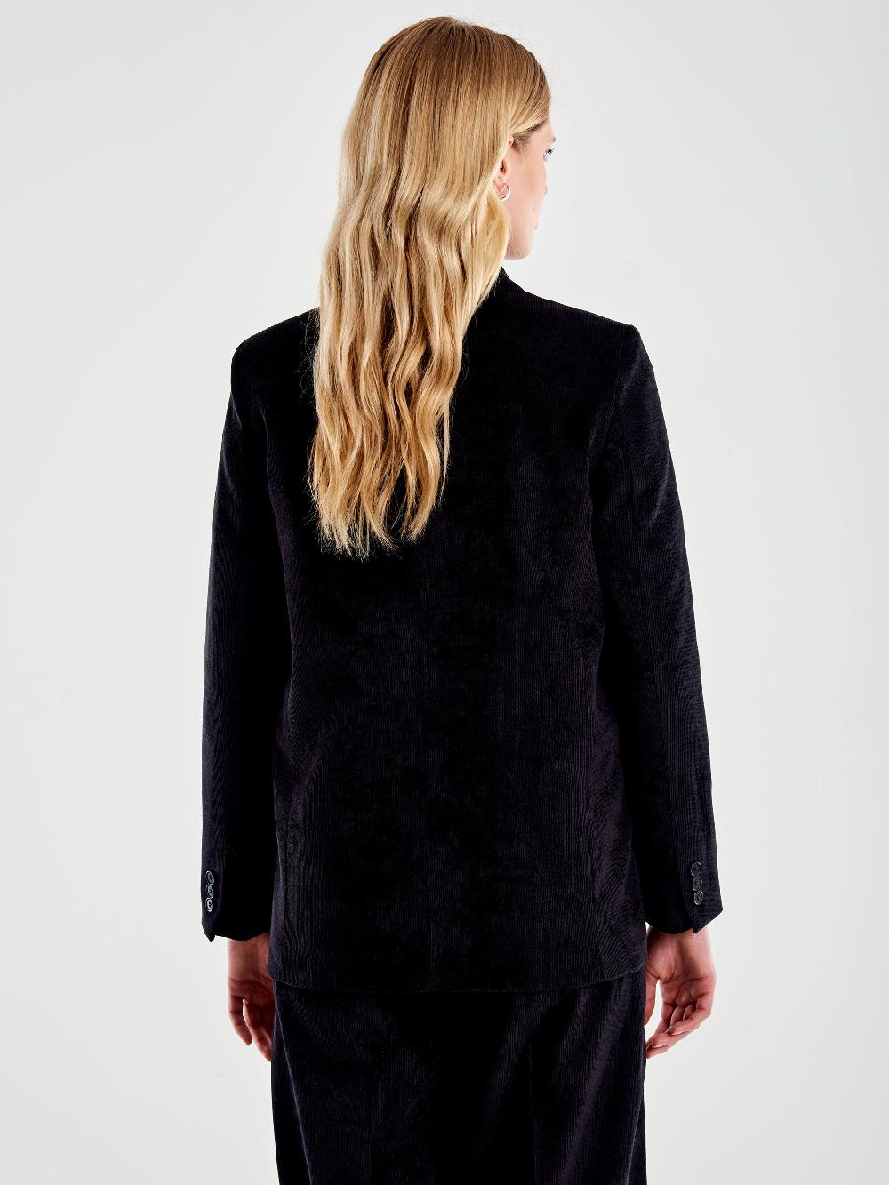 Vicolo Blazer in Velluto Doppiopetto Nero Outlet