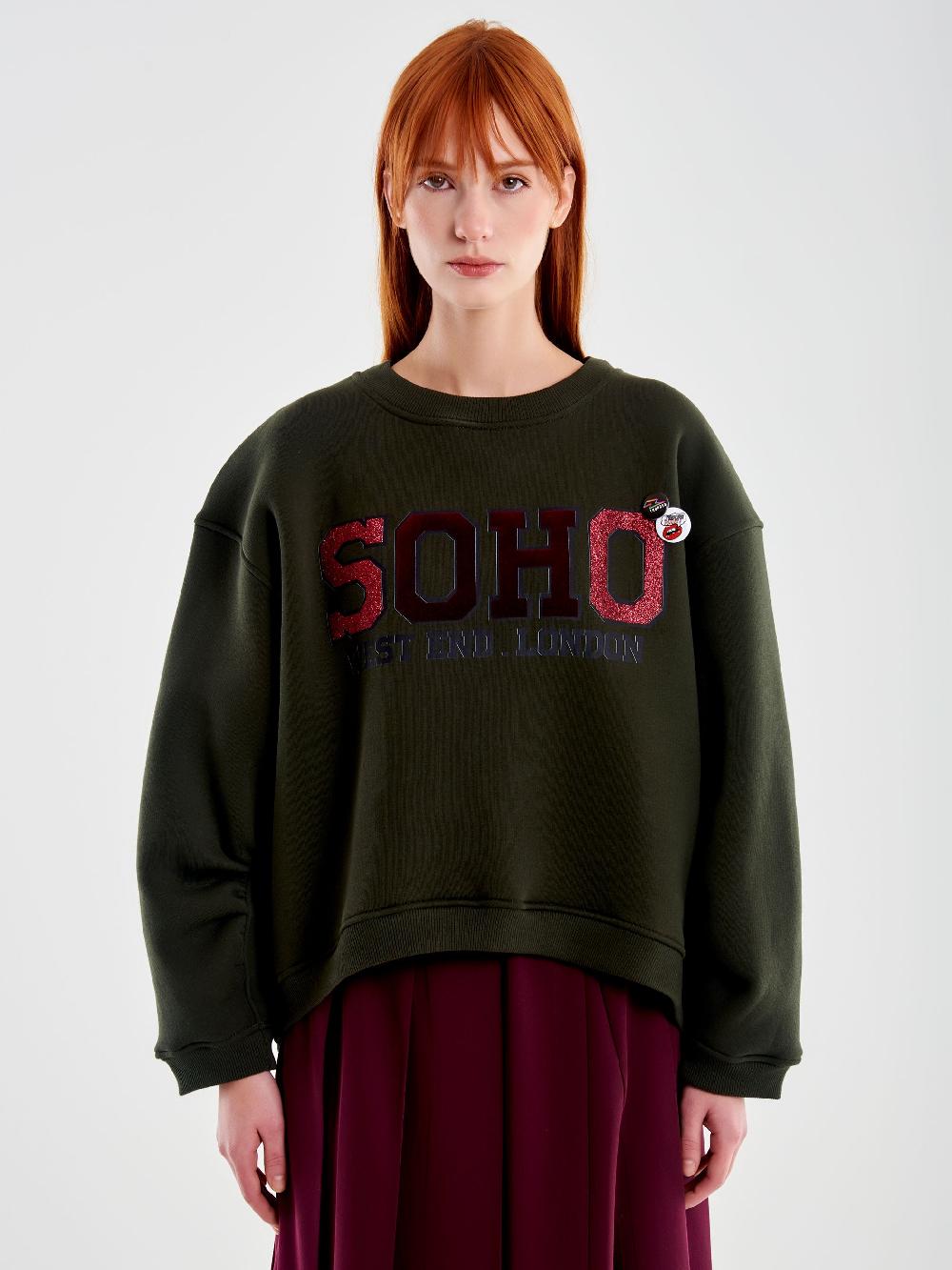 Vicolo Felpa con Stampa e Spille Militare Hotsell
