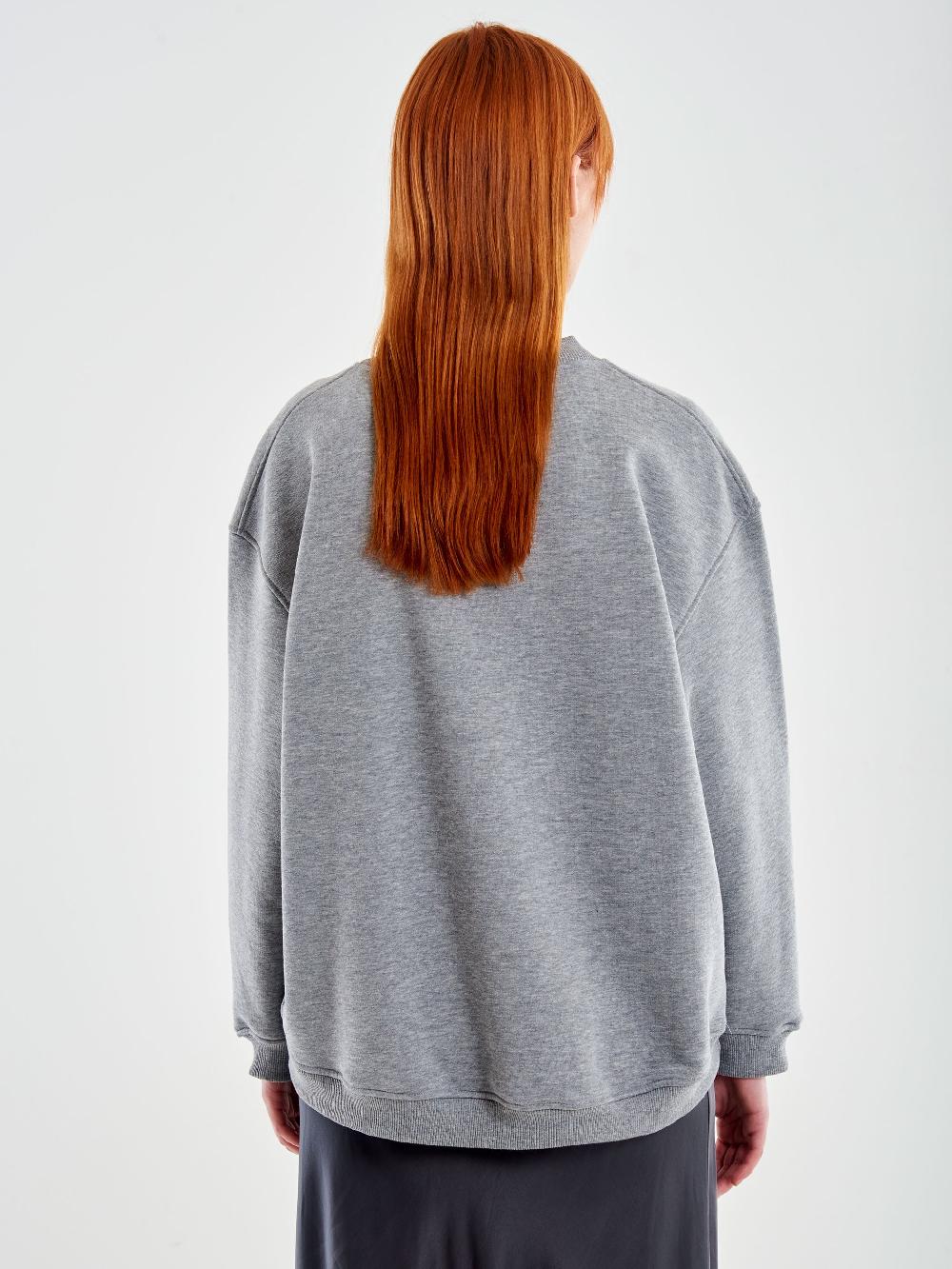 Vicolo Felpa Oversized Wild Life Grigio Saldi Di Fabbrica