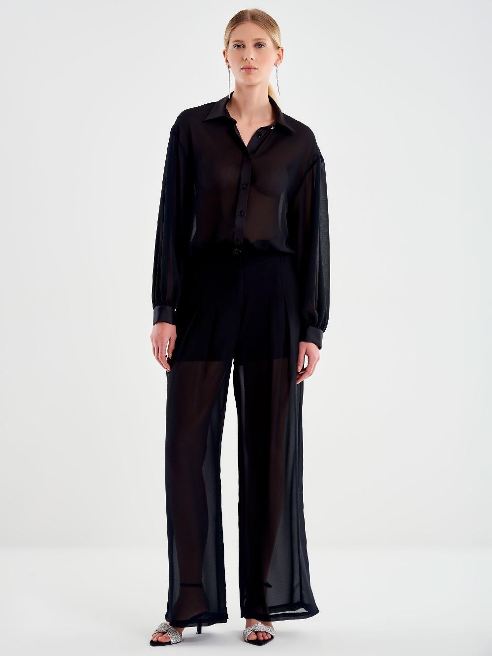 Vicolo Camicia in Georgette Nero 2025
