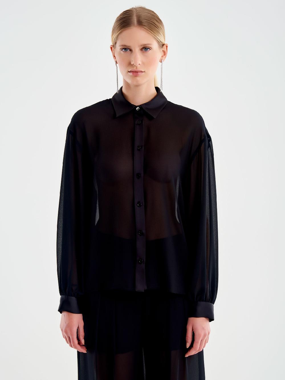 Vicolo Camicia in Georgette Nero 2025
