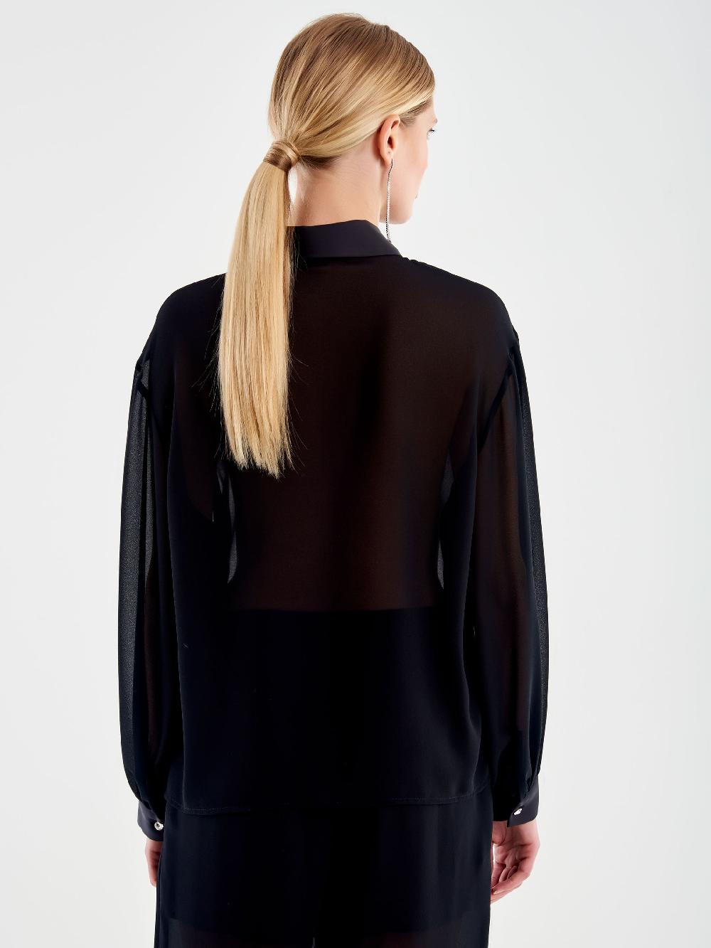 Vicolo Camicia in Georgette Nero 2025