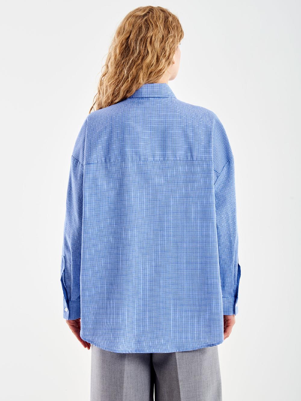 Vicolo Camicia a Quadri con Tasca Blu Vendita