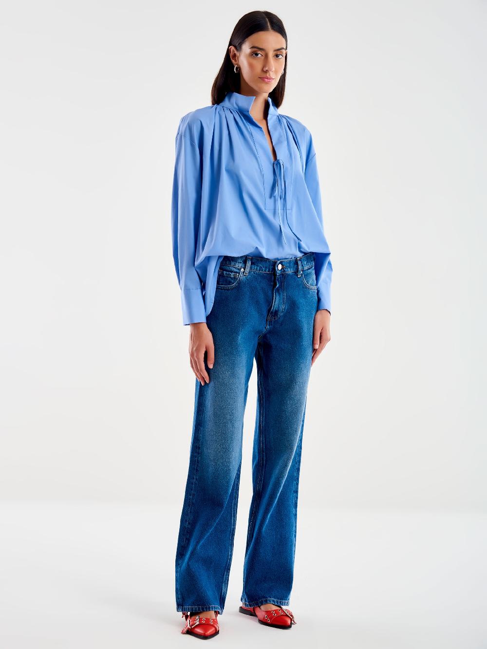 Vicolo Camicia Scollo Profondo e Laccetto Azzurro Spedizione Gratuita
