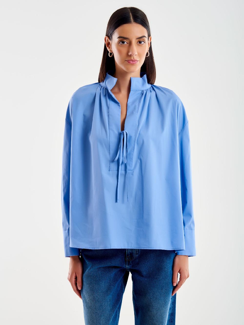 Vicolo Camicia Scollo Profondo e Laccetto Azzurro Spedizione Gratuita