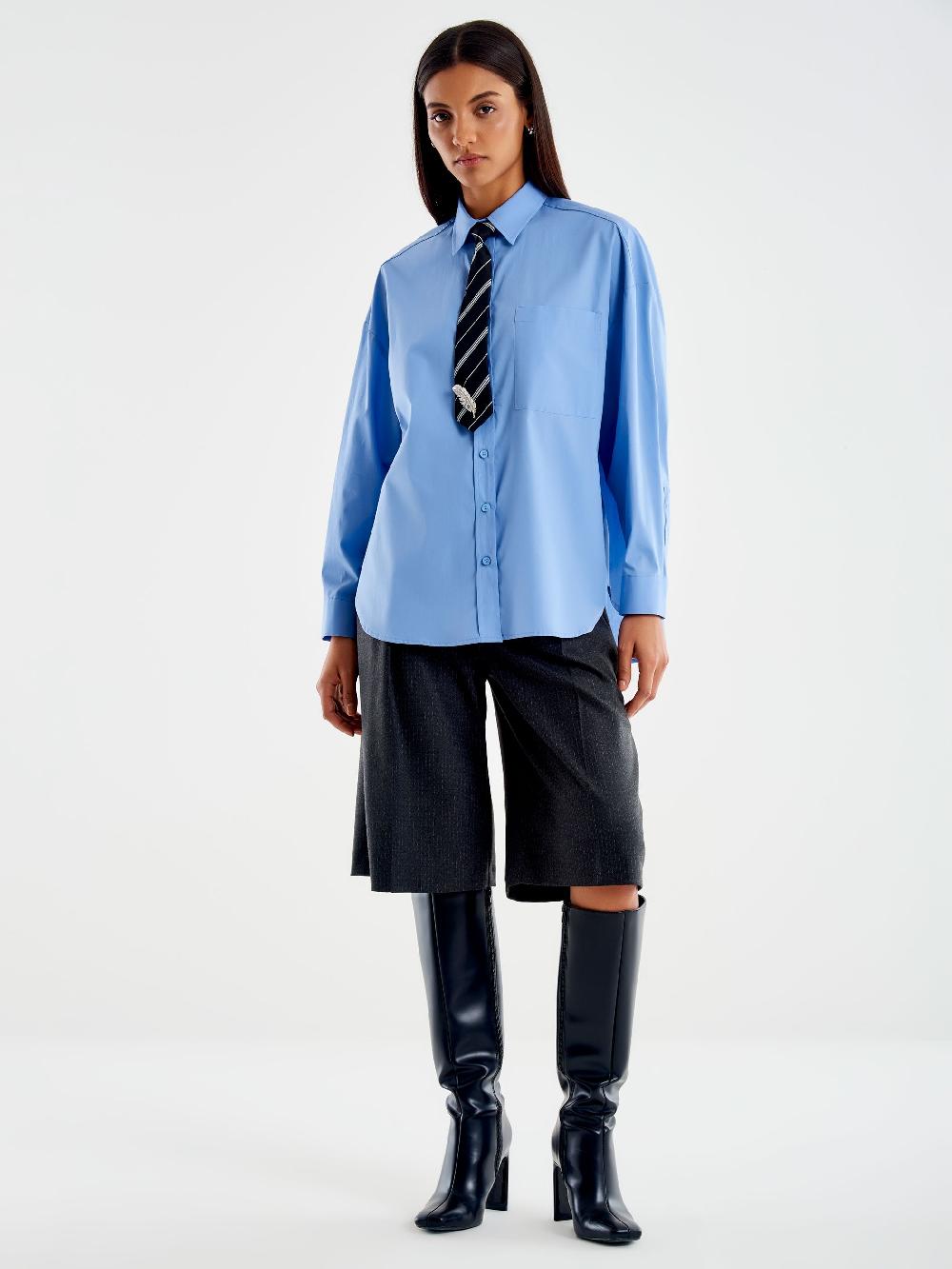 Vicolo Camicia con Cravatta a Righe Azzurro Pezzi Unici
