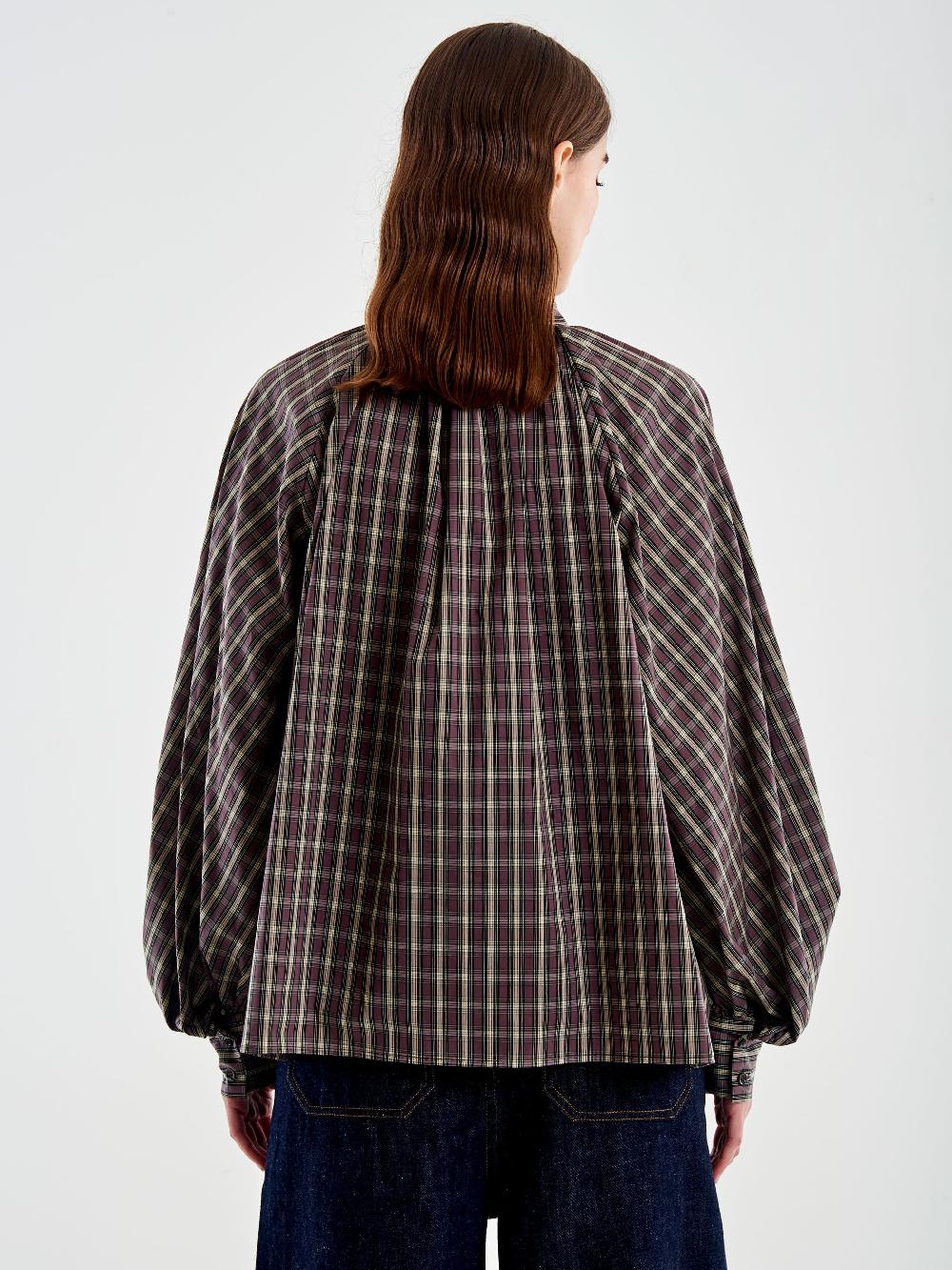 Vicolo Camicia Over Quadri con Fiocco Beige 50% di sconto con spedizione gratuita