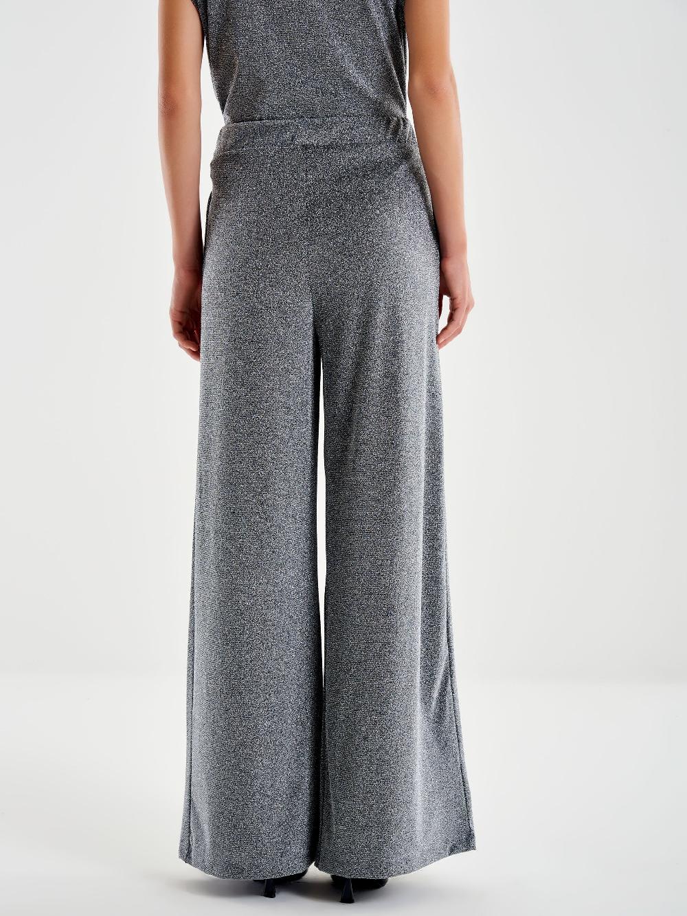 Vicolo Pantalone Ampio Lurex Grigio Prezzo Ridotto