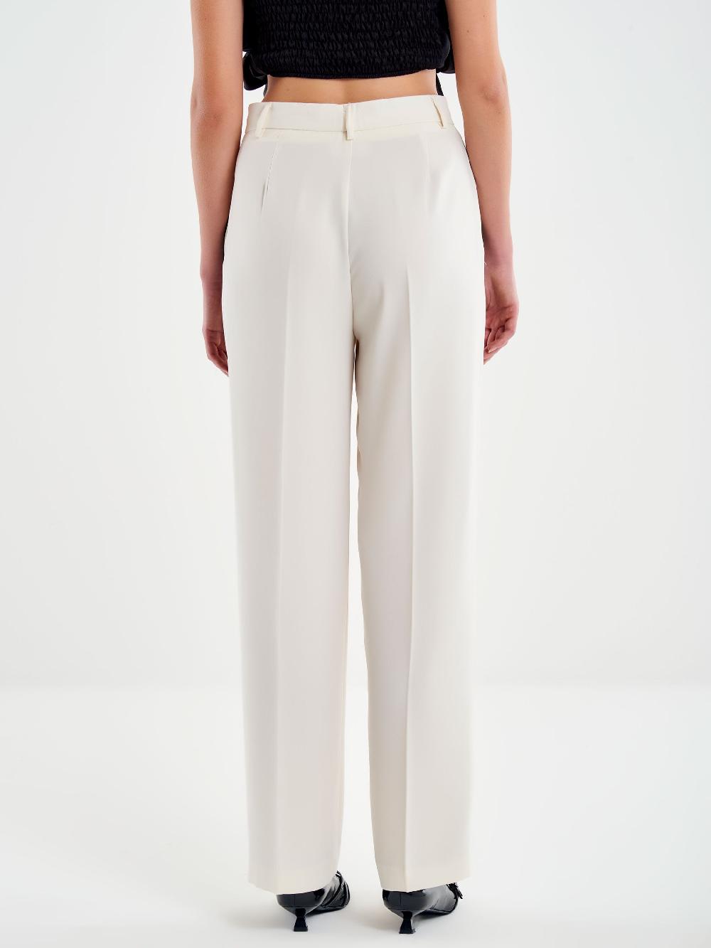 Vicolo Pantalone Banda Laterale Satin a Contrasto Bianco Novità