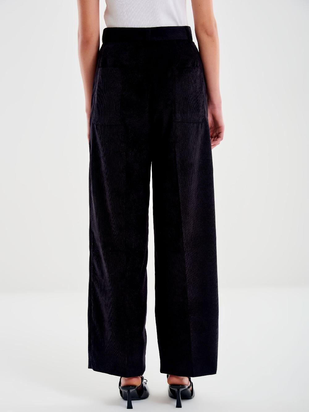 Vicolo Pantalone in Velluto a Coste Nero Presa