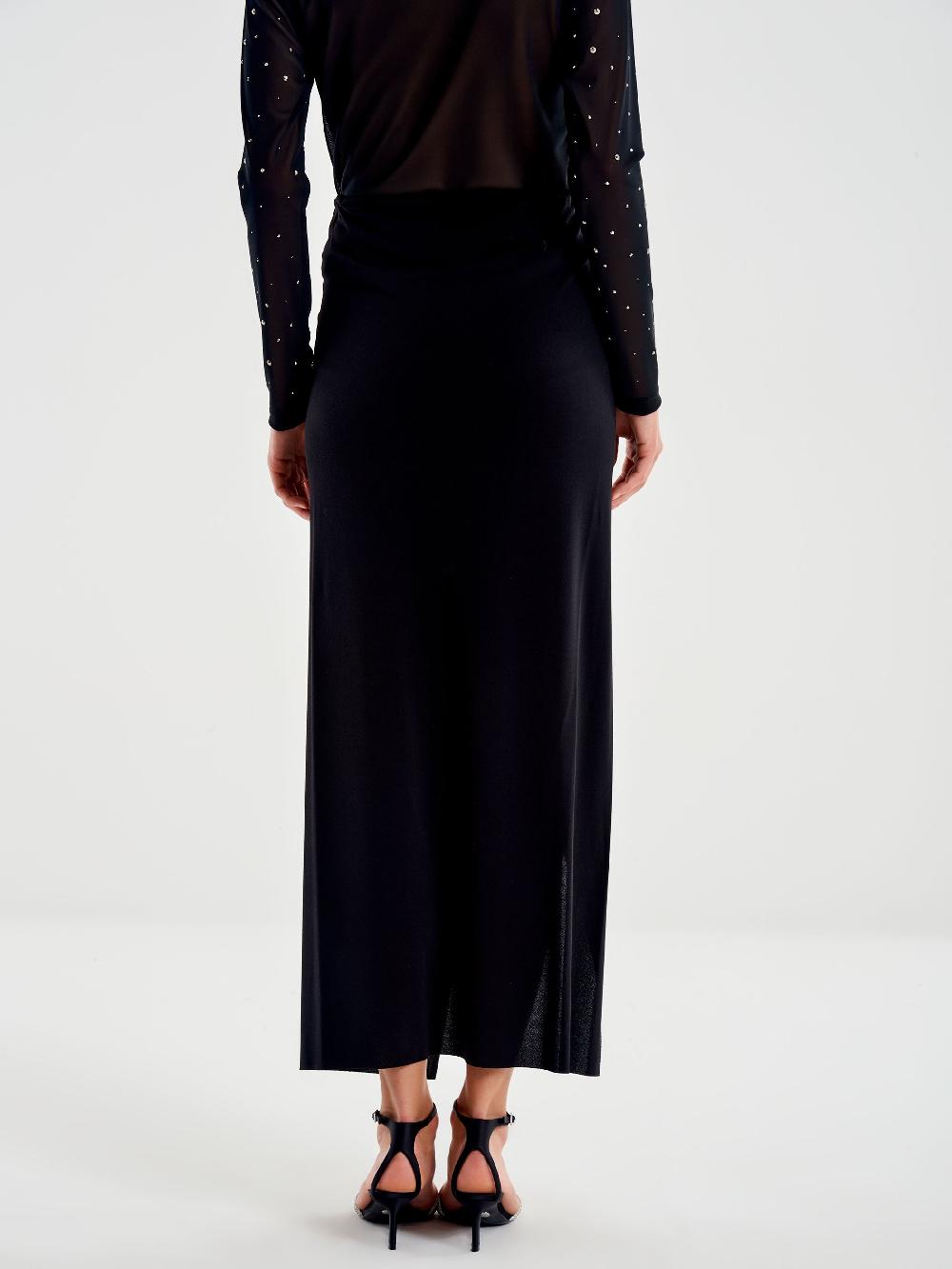 Vicolo Gonna Midi con Spacco Centrale Nero Shopping Online